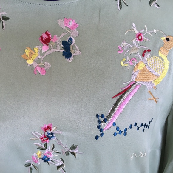 Zara Print Embroidered Fringe Shirt Brand New - Picture 4 of 11